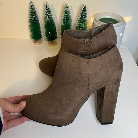 Nine West Shoes - Nine West Brown Suede Heeled Booties